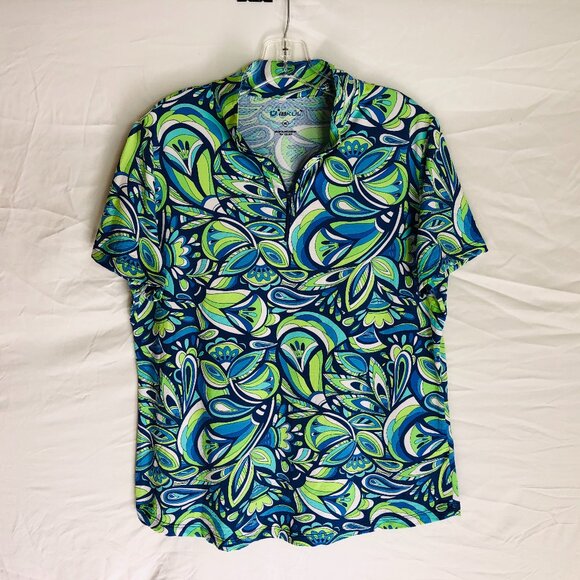 IBKUL Shirt Women’s Short Sleeve 1/4 Zip Golf Geometric Active Top Size XL - Picture 1 of 5